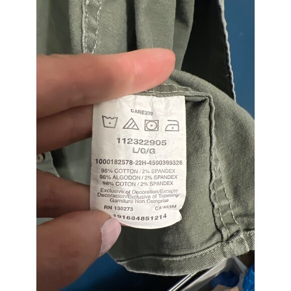 Wrangler Mens Green Button-Up Twill Shirt L - Picture 5 of 7